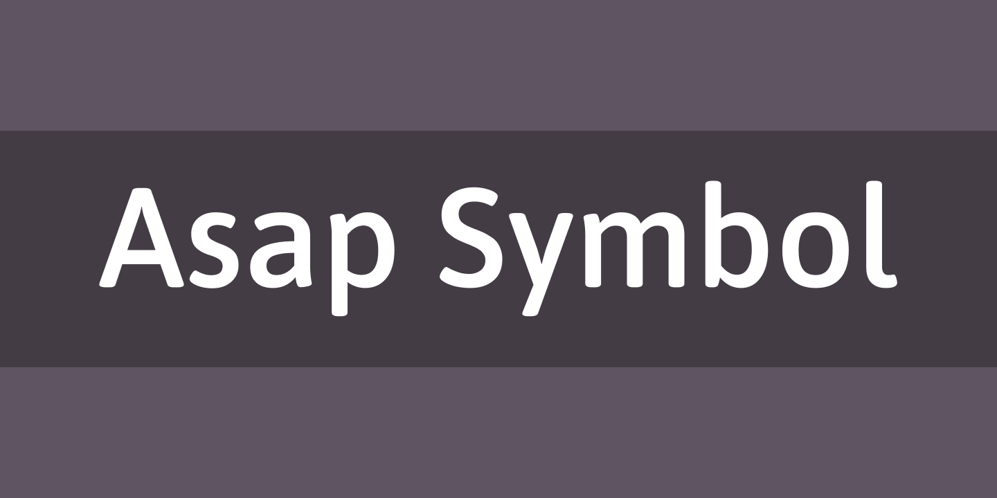 Beispiel einer Asap Symbol Regular-Schriftart